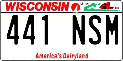 WI license plate 441NSM