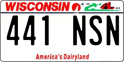 WI license plate 441NSN