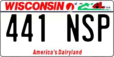 WI license plate 441NSP