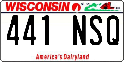 WI license plate 441NSQ