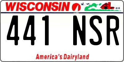 WI license plate 441NSR