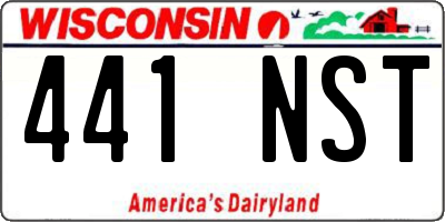 WI license plate 441NST