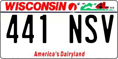 WI license plate 441NSV