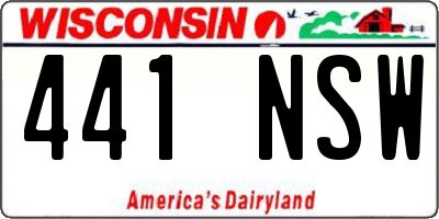WI license plate 441NSW