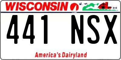 WI license plate 441NSX