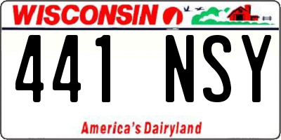 WI license plate 441NSY