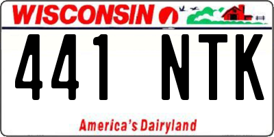 WI license plate 441NTK