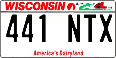 WI license plate 441NTX
