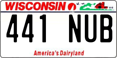 WI license plate 441NUB