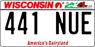 WI license plate 441NUE