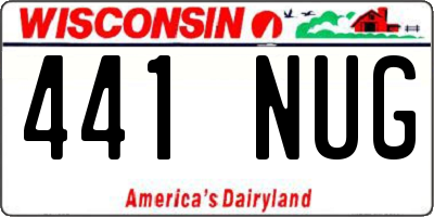 WI license plate 441NUG
