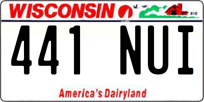 WI license plate 441NUI