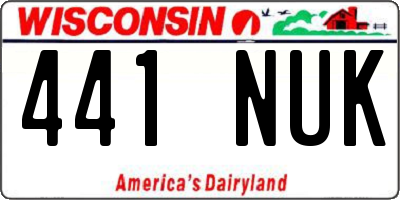 WI license plate 441NUK
