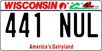 WI license plate 441NUL