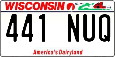 WI license plate 441NUQ