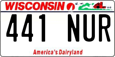 WI license plate 441NUR