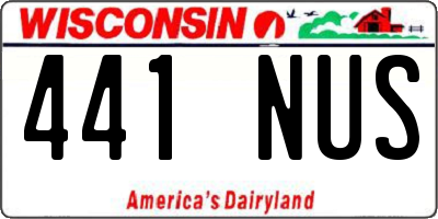 WI license plate 441NUS