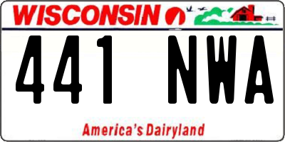 WI license plate 441NWA