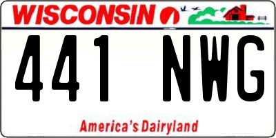WI license plate 441NWG