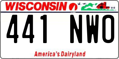WI license plate 441NWO