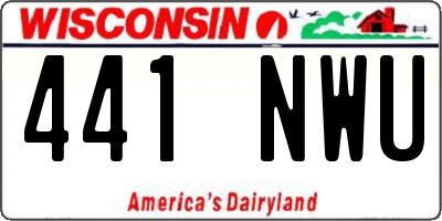 WI license plate 441NWU