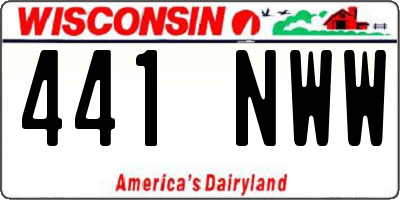 WI license plate 441NWW