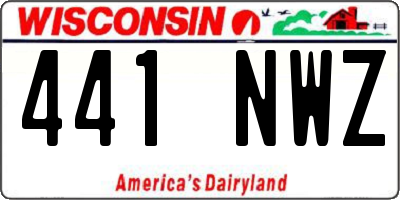 WI license plate 441NWZ