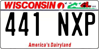 WI license plate 441NXP