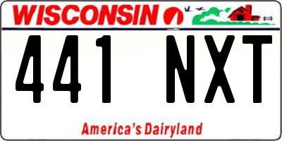WI license plate 441NXT