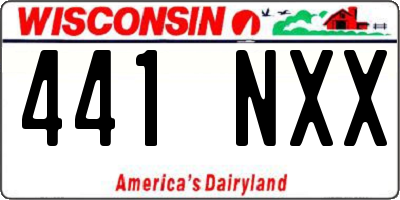 WI license plate 441NXX