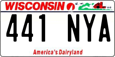 WI license plate 441NYA
