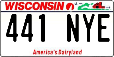 WI license plate 441NYE