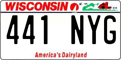 WI license plate 441NYG