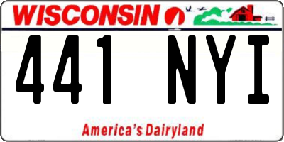 WI license plate 441NYI