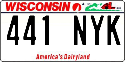 WI license plate 441NYK