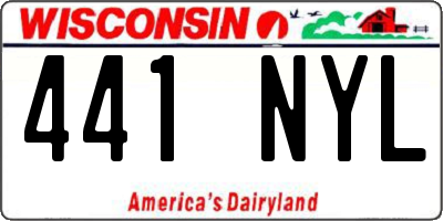 WI license plate 441NYL