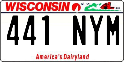 WI license plate 441NYM