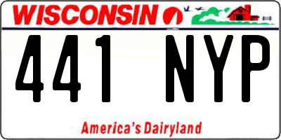 WI license plate 441NYP