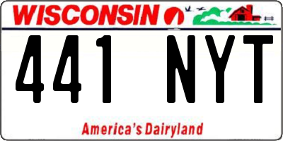 WI license plate 441NYT