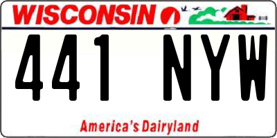 WI license plate 441NYW