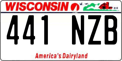 WI license plate 441NZB