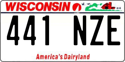 WI license plate 441NZE