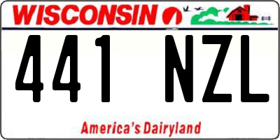 WI license plate 441NZL