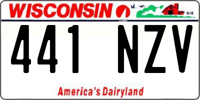 WI license plate 441NZV