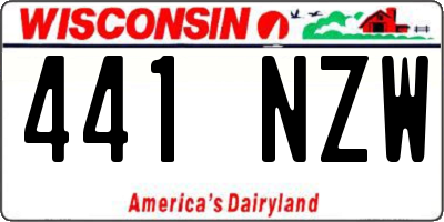 WI license plate 441NZW