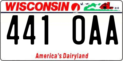 WI license plate 441OAA
