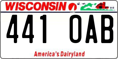 WI license plate 441OAB