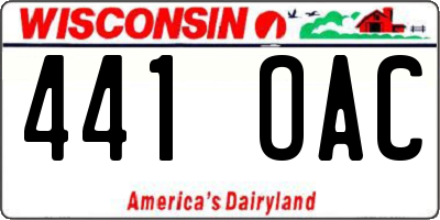 WI license plate 441OAC