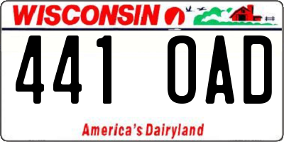 WI license plate 441OAD
