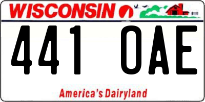 WI license plate 441OAE